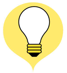Ícone de globo amarelo com uma lâmpada